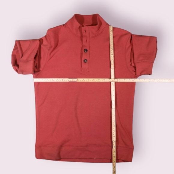The Normal Brand Men's Sweater Button Popover Shirt Puremeso Medium Red - Picture 5 of 10
